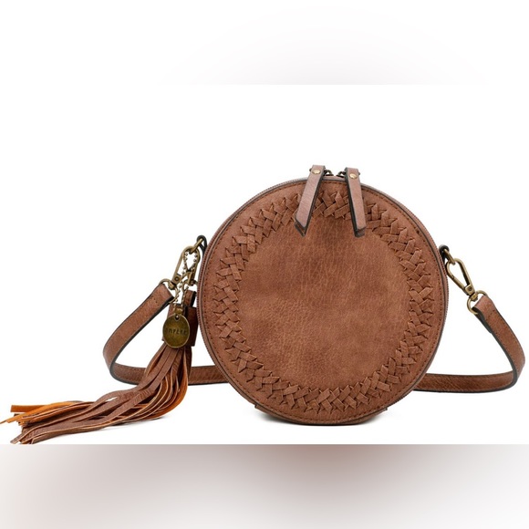🤎 NWT! Braided Round Crossbody Bag - Picture 1 of 4